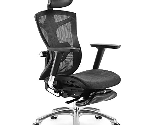 SIHOO Ergonomic Office Chair with 4D Arms, 2-Way Lumbar Support, Depth Adjustable Seat, PU Headrest, Height Adjustable Backrest, High Back…