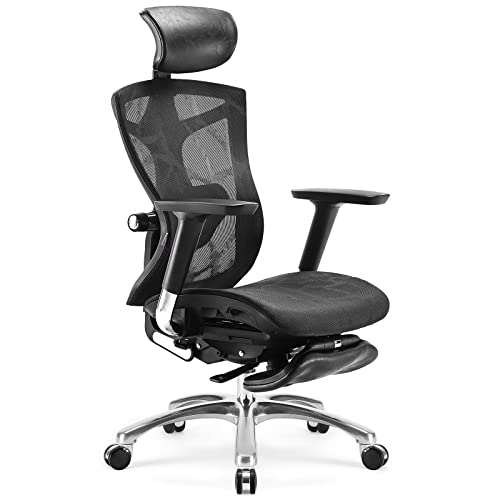 SIHOO Ergonomic Office Chair with 4D Arms, 2-Way Lumbar Support, Depth Adjustable Seat, PU Headrest, Height Adjustable Backrest, High Back…