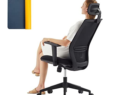 High Back Office Chair with Adjustable Lumbar Support, Arm Adjustable Desk Chair Ergonomic, Mesh Back Home Office Task Chairs with…