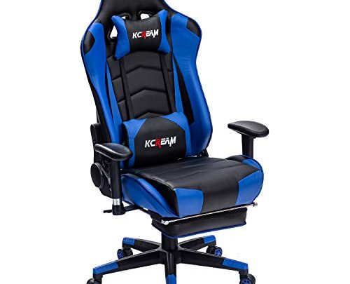 KCREAM Gaming Chair with Footrest Adults Gamer Chair High Back PU Leather Gaming Computer Chair Large Racing Game Chair, with…