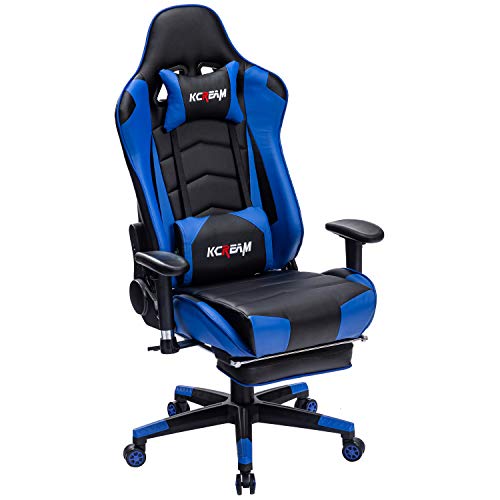 KCREAM Gaming Chair with Footrest Adults Gamer Chair High Back PU Leather Gaming Computer Chair Large Racing Game Chair, with…