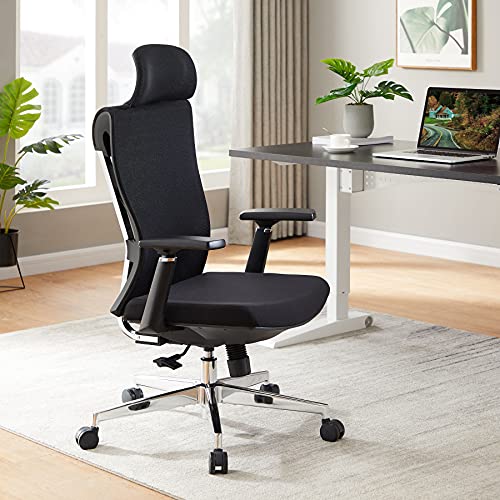Tribesigns Ergonomic Office Chair, High Back Desk Chair with Metal Backrest, Sponge Lumbar Support, Thick Seat Cushion, 3D Armrest, Adjustable…