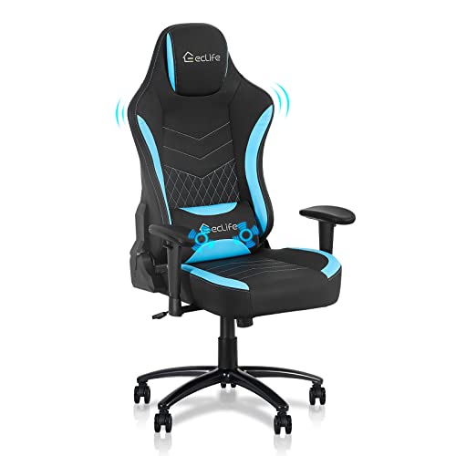 Anbuy Video Gaming Chair Racing Recliner – Ergonomic Adjustable Padded Armrest Swivel High Back Headrest Lumbar Support PU Leather Breathable…