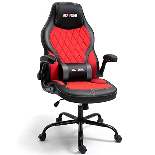 Shuanghu Gaming Chair Ergonomic Recliner Office Computer Chair High Back Gaming Chair with Adjustable Headrest and Swivel Armrests and Lumbar…