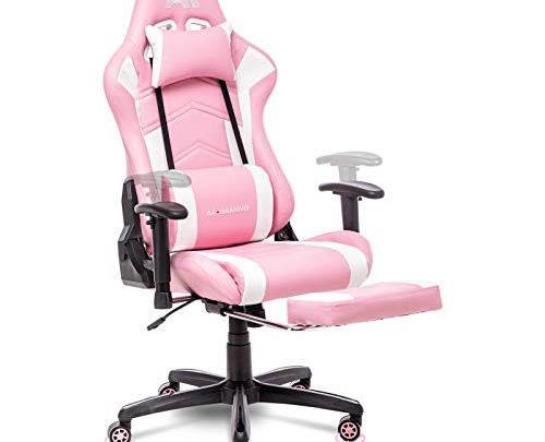 AA Products Gaming Chair Ergonomic High Back Computer Racing Chair Adjustable Office Chair with Footrest, Lumbar Support Swivel Chair -…