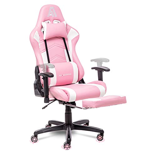 AA Products Gaming Chair Ergonomic High Back Computer Racing Chair Adjustable Office Chair with Footrest, Lumbar Support Swivel Chair -…