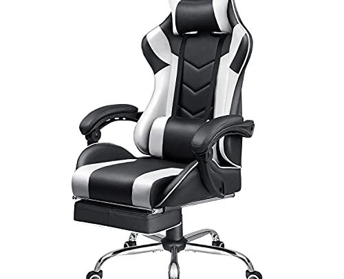 Homall Gaming Chair Computer Chair Racing Style Gaming Chair with Footrest Ergonomic Adjustable Swivel Office Chair High Back Computer Chair…