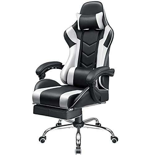 Homall Gaming Chair Computer Chair Racing Style Gaming Chair with Footrest Ergonomic Adjustable Swivel Office Chair High Back Computer Chair…