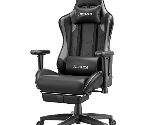Hbada Gaming Chair Ergonomic Racing Chair High Back Computer Chair with Height Adjustable Headrest and Lumbar Support E-Sports Swivel Chair…