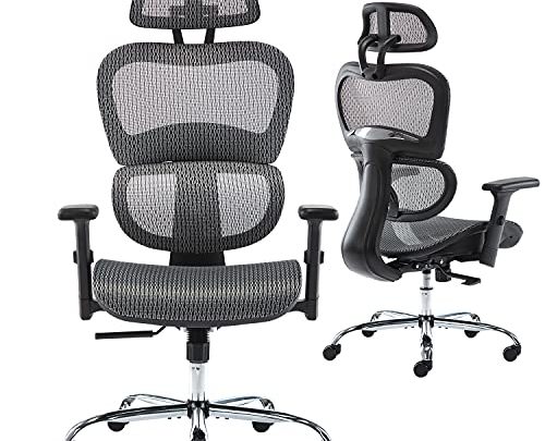 Office Chair Ergonomic Computer Chairs with Headrest, Home Office Desk Chair Mesh High Back Swivel Rolling Task Chair with Adjustable…
