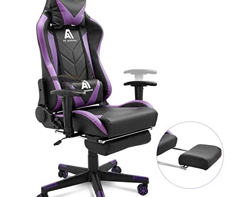 AA Products Gaming Chair High Back Ergonomic Computer Racing Chair Adjustable Gamer Chair with Footrest, Lumbar Support Swivel Chair –…