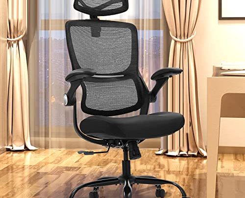 Ergonomic Mesh Office Chairs, High Back Desk Chair, 5-Year Warranty Executive Chair with Flip-up Armrest, 3D Lumbar Support Computer Chair,…