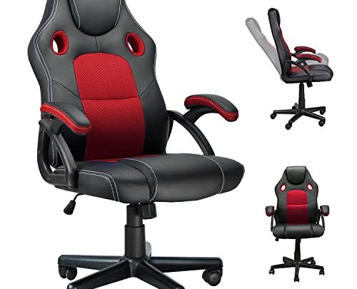 Muzii Gaming Computer Chair Video Game Chair PU Leather Ergonomic Adjustable Racing Office Desk Chair with Wheels for Teens and…