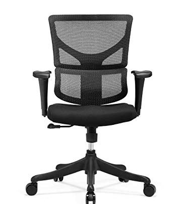 X-Chair X-Basic Task Chair, Black Flex Mesh – Ergonomic Office Seat/Adjustable Backrest/Foam Seat/Relaxed Recline/Perfect for Office or Home Desk