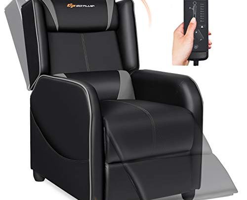 POWERSTONE Gaming Chair Recliner – Massage Gaming Chair Ergonomic Sofa with Footrest and Headrest and Side Pouch – Living Room…