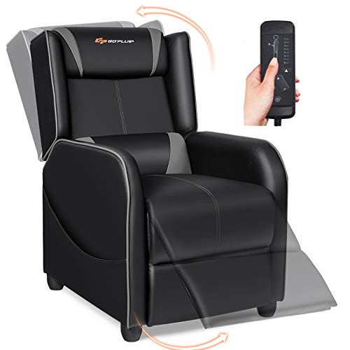 POWERSTONE Gaming Chair Recliner – Massage Gaming Chair Ergonomic Sofa with Footrest and Headrest and Side Pouch – Living Room…