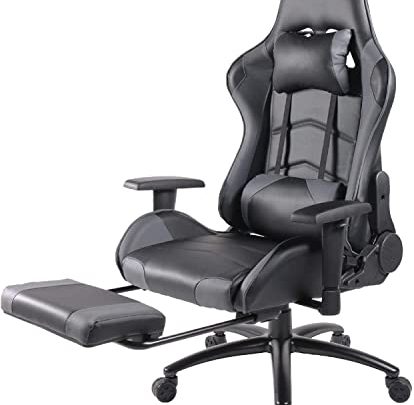 Gaming Chair, Office Chair Ergonomic Reclining Computer Gaming Chair High Back PU Leather Home Office Desk Chair with Lumbar Support…