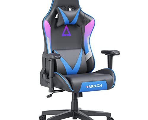 Hbada Gaming Chair with Lumbar Support for Aldult Ergonomic Carbon Fiber Leather High Back Video Game Chair Heavy Duty Computer…