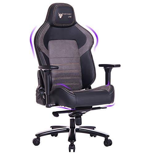 FANTASYLAB Big and Tall Gaming Chair, Memory Foam, Computer Game Chair, 4D Arm, 400lb Metal Base, Reclines Ergonomic High-Back Racing…