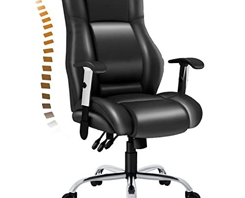 Office Chair, Home Desk Chair Thick Bonded Leather Chair Adjustable Backrest Height Executive Chair with Rocking Mode Computer Chair (Adjustable…