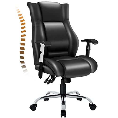 Office Chair, Home Desk Chair Thick Bonded Leather Chair Adjustable Backrest Height Executive Chair with Rocking Mode Computer Chair (Adjustable…