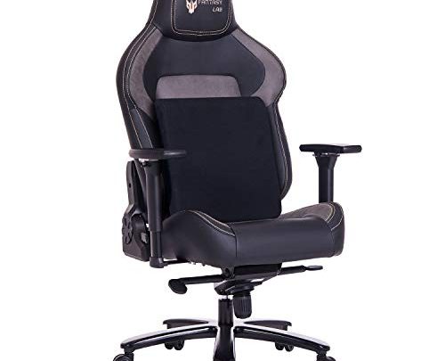FANTASYLAB Big and Tall 440lb Metal Base Gaming Chair, Memory Foam Lumbar Seat Cushion, 4D Adjustable Arms Swivels & Reclines…