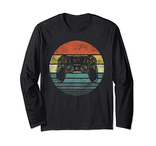 Video Gamer Gifts Funny Retro Video Game Controller Gaming Long Sleeve T-Shirt
