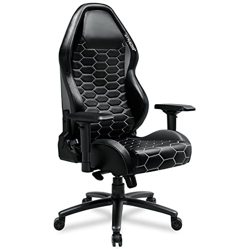 GTRACING Gaming Chair,Ergonomic Heavy Duty Computer Desk Chair with 4D Armrests,Racing Style Recliner with Built-in Headrest and Lumbar Support(Black)