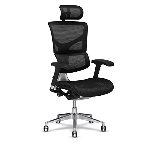 X-Chair X2 Management Task Chair, Black K-Sport Mesh Fabric with Headrest – Ergonomic Office Seat/Dynamic Variable Lumbar Support/Floating Recline/Highly Adjustable/Perfect…
