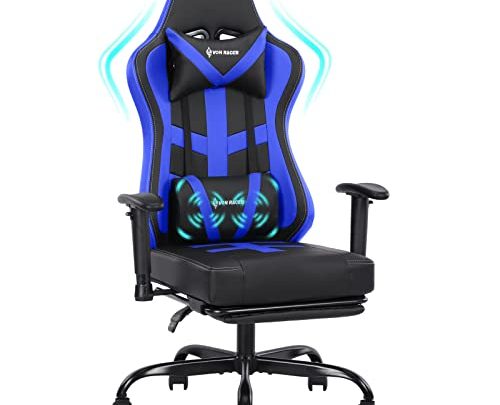 VON RACER Gaming Chair Massage with Footrest Gamer Chair Ergonomic Gaming Chair for Adults Video Game Chair with Headrest and…