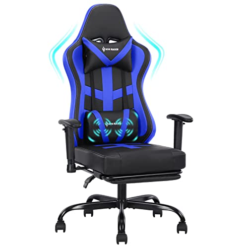 VON RACER Gaming Chair Massage with Footrest Gamer Chair Ergonomic Gaming Chair for Adults Video Game Chair with Headrest and…