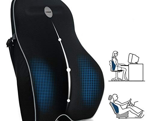 Villsure Lumbar Support Pillow, Memory Foam Back Cushion Pillow for Office Chair,Computer/Car Seat and Wheelchair with Breathable 3D Mesh ,Ergonomic…