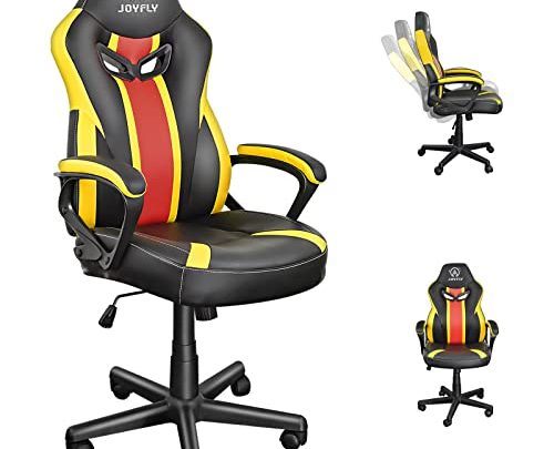 Gamer Chair, Gaming Chair for Teens Adults Kids JOYFLY Game Chair Ergonomic PC Chair with Lumbar Support（Black-Yellow）