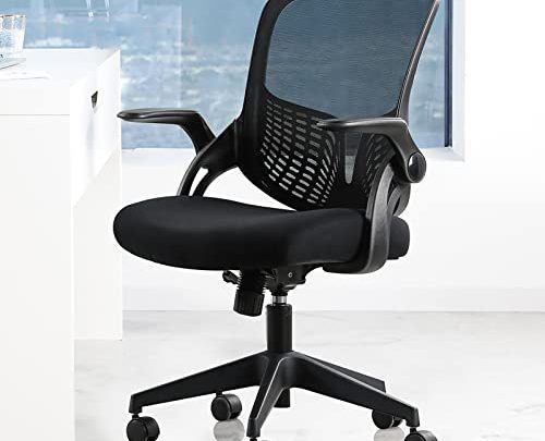 Horshod Ponyo Office Chair, Ergonomic Desk Chair Breathable Mesh Computer Chair with Flip up Armrests, Adjustable Mid Back Swivel Task…