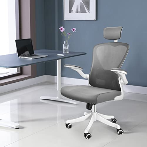 NOXXON Big and Tall Office Chair with Adjustable Lumbar Support,High-Back Ergonomic Computer Chair with Wheels,Home Office Mesh Desk Chair White