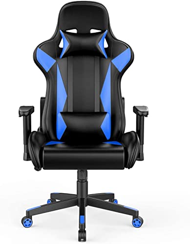 Computer Video Racing Gaming Chair, Ergonomic Tilting Office Chair PU Leather Reclining Comfortable Swivel Rolling Home Office Desk Chair High…