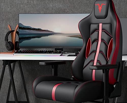 Furgle Gaming Chair Ergonomic Racing Chair High Back Computer Chair with Height Adjustable Headrest and Lumbar Support Esports Swivel Chair…