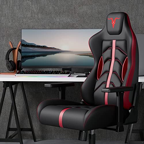 Furgle Gaming Chair Ergonomic Racing Chair High Back Computer Chair with Height Adjustable Headrest and Lumbar Support Esports Swivel Chair…