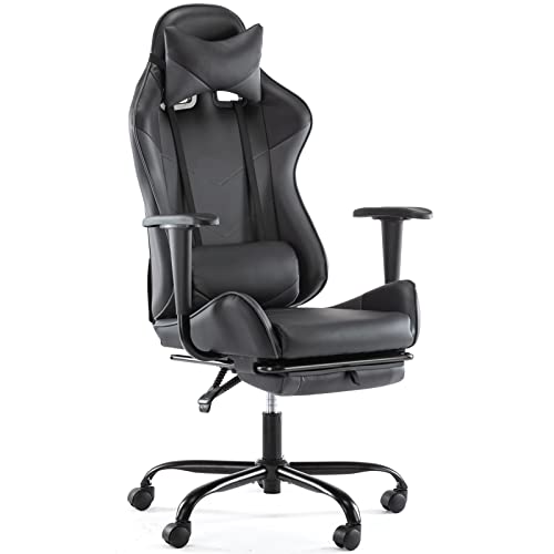 Office Gaming Chair – Ergonomic Computer Desk Chairs with Footrest, Executive Swivel Chair, PU Leather, Thick Padding