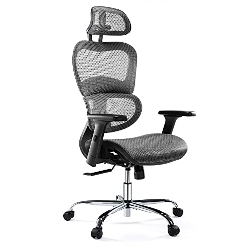 Ergonomic Office Chair, High Back Mesh Office Chair with 3D Armrests and Headrest, Adjustable Rolling Chair with Lumbar Support and…