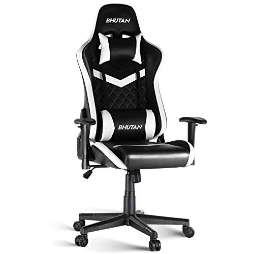 BHUTAN Gaming Chair Racing Office Chair Executive Ergonomic Swivel Task Chair PC Computer Desk Chair Reclining High Back with Retractable…
