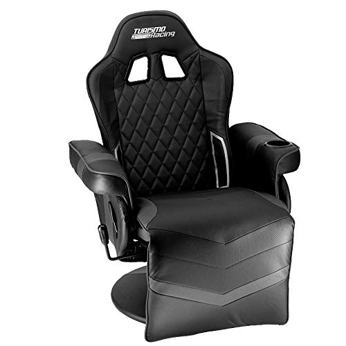 Turismo Racing Stanza Gaming Recliner – Ultimate Reclining Chair for Playstation 5 and Xbox Gaming – Black