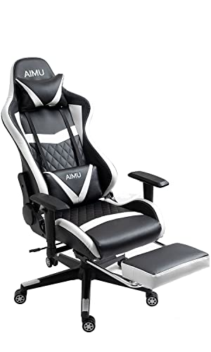 AIMU Gaming Chairs Ergonomic Office Chair Video Game Chairs with Footrest High Back Computer Chair Headrest and Lumbar Support Reclining…