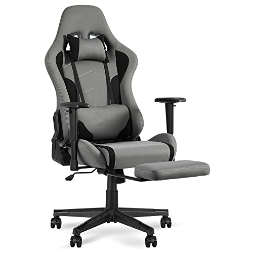 Okeysen Gaming Chair With Footrest – Ergonomic Fabric Video Game Chairs For Kids Adults, Racing Style High-Back Gamer Computer Chair…