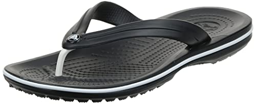 Crocs Unisex Crocband Flip Flops, Black, 9 Men/11 Women