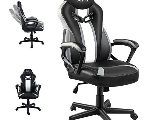 JOYFLY Gaming Chair, Gamer Chair Racing Style Game Chair for Adults Teens, Ergonomic PC Chair with Lumbar Support, 300lbs（Black）