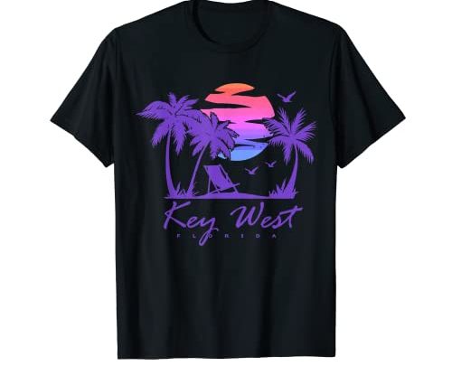 KEY WEST FLORIDA Spring Break Vacation Retro Vintage Sunset T-Shirt