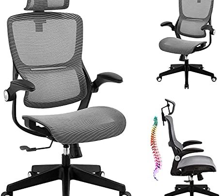 Office Chair-Ergonomic Adjustable Office Chair, High Back Desk Chair with 3D Arm Rests and Lumbar Support, Comfortable Thick Cushion Breathable…