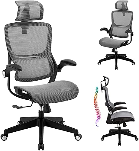 Office Chair-Ergonomic Adjustable Office Chair, High Back Desk Chair with 3D Arm Rests and Lumbar Support, Comfortable Thick Cushion Breathable…