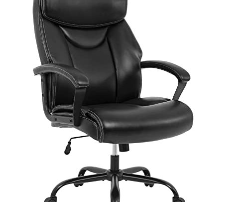 Big and Tall Office Chair 500lbs Wide Seat Ergonomic Desk Chair with Lumbar Support Arms High Back PU Leather Executive…
